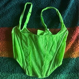 Urban outfitters corset tank neon green
